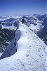 la esile cresta che conduce alla vetta del Kleineglockner